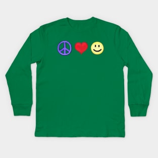 Peace Love Happiness Attire Kids Long Sleeve T-Shirt